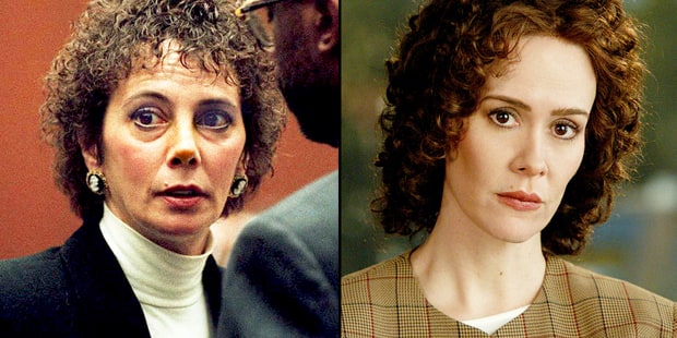 Marcia Clark ve diziden Sarah Paulson.